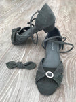 Grey Suede 1inch convertible adjustable dance sandals