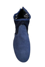 Torri Zzaoui Suede and Lace Dance Bootie - Blue - FINAL SALE