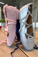 FINAL SALE Juliette Ballet Flat Blush with flexible laces