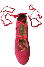 FINAL SALE Juliette Ballet Flat Red with flexible laces