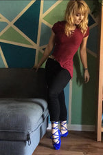 FINAL SALE Juliette Ballet Flat Blue with flexible laces