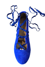 FINAL SALE Juliette Ballet Flat Blue with flexible laces