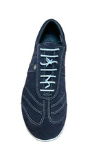 Portdance Blue Suede Leather Dance Trainer with Contrast Stitching