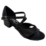 FINAL SALE Leo Dance Black Leather Classic Heel