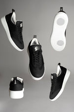 PortDance OPORTO Groovies Dance Sneakers - Black Leather/Mesh