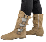 FINAL SALE Leo Dance Beige Suede and Silver Sparkle Bootie