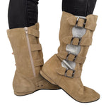FINAL SALE Leo Dance Beige Suede and Silver Sparkle Bootie
