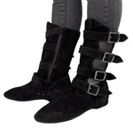 FINAL SALE Leo Dance Black Suede and Black Sparkle Bootie