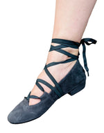 Juliette Ballet Flat - Flexible Laces - Charcoal Grey - FINAL SALE