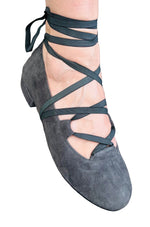 Juliette Ballet Flat - Flexible Laces - Charcoal Grey - FINAL SALE
