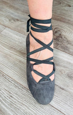 Juliette Ballet Flat - Flexible Laces - Charcoal Grey - FINAL SALE