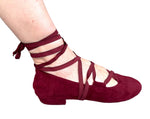 Juliette Ballet Flat - Flexible Laces - Wine - FINAL SALE