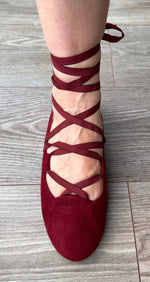 Juliette Ballet Flat - Flexible Laces - Wine - FINAL SALE