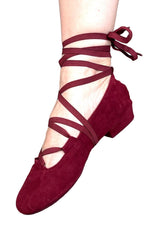 Juliette Ballet Flat - Flexible Laces - Wine - FINAL SALE
