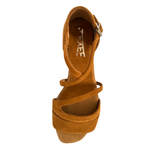 Jewel Suede Leather Dance Sandals - Cognac