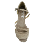 Flexee Brand Leila Dance Sandal- Stone Italian Leather Suede Sole
