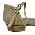 Flexee Brand Leila Dance Sandal- Stone Italian Leather Suede Sole