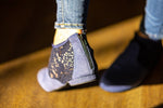 Torri Zzaoui Suede and Lace Dance Bootie - Blue - FINAL SALE