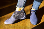 Torri Zzaoui Suede and Lace Dance Bootie - Blue - FINAL SALE