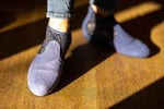 Torri Zzaoui Suede and Lace Dance Bootie - Blue - FINAL SALE