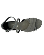 Lena Low heel Neutral Grey Suede Dance Sandal