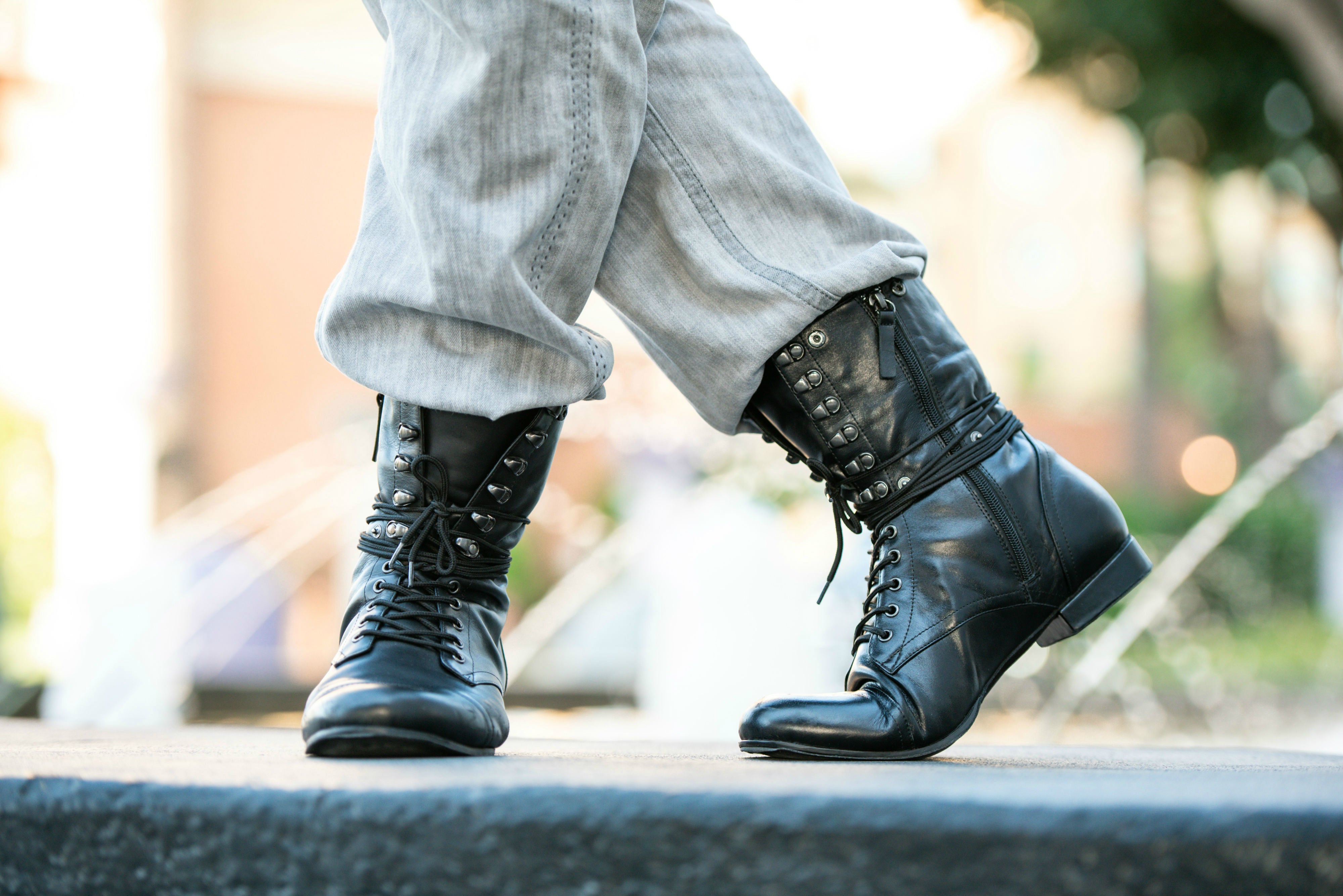 Combat Boots Classique pour Homme noir - bottines Maroc - KINGDOMIX