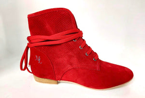 Ella lace-up dance shoes Red, side