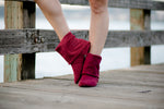 Aurora dance boots burgundy pair folded down
