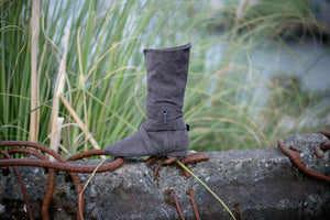 Aurora dance boots charcoal grey folded up inside zipper and strap