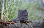 Aurora dance boots charcoal grey folded down inside with buckle and strap