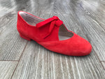 Red suede dance jazz shoes