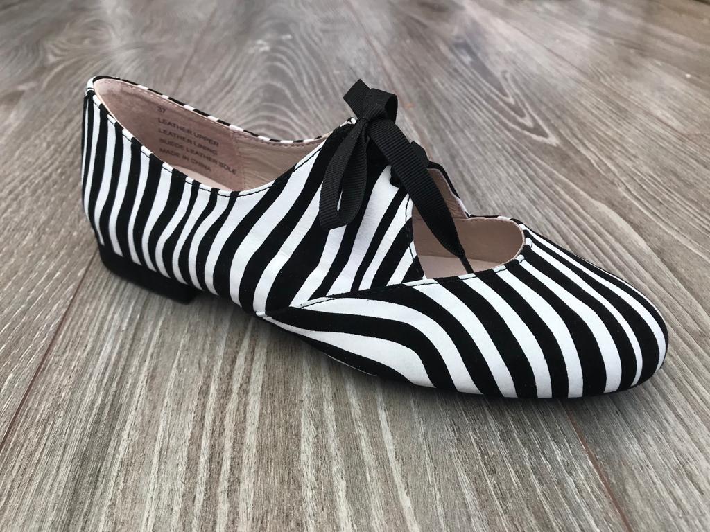 Zebra print dance jazz shoes